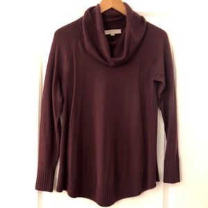 Loft maroon cowl neck sweater